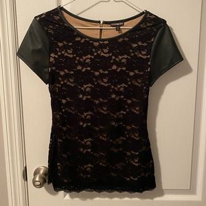 Express Black and Tan lace top